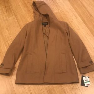 Camel London fog hooded coat